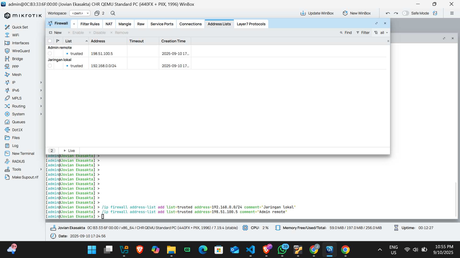 PENGAMANAN JARINGAN DENGAN FIREWALL FILTER